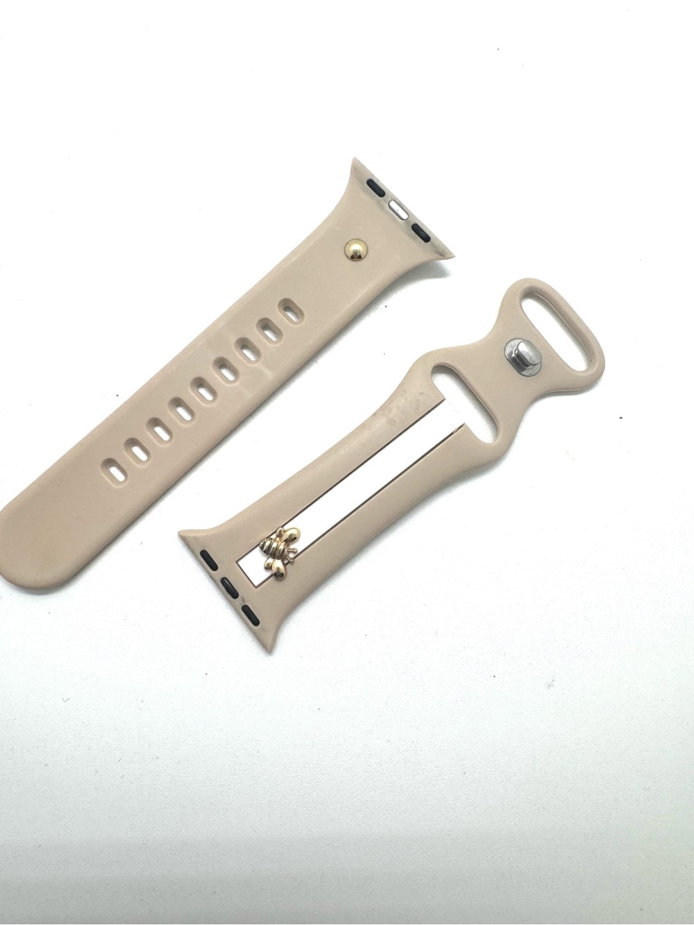 Silicone Replacement Watch Band - Beige with bee 41 mm for Apple Watch